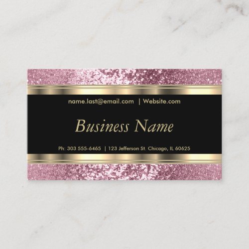 Pink Glitter and Elegant Gold  Business Card