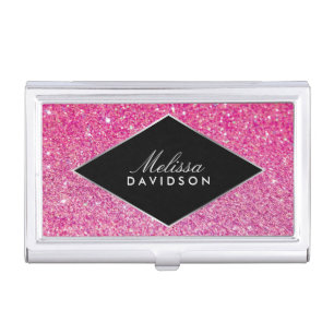 Pink Glitter and Glamour Beauty Case For Business Cards