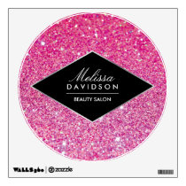 Pink Glitter and Glamour Beauty Salon Wall Decal