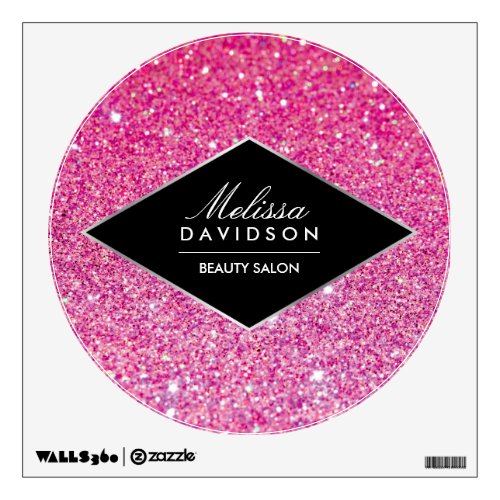 Pink Glitter and Glamour Beauty Salon Wall Decal