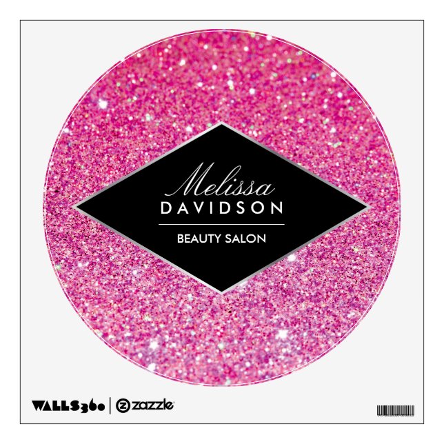 Pink Glitter and Glamour Beauty Salon Wall Decal (Front)