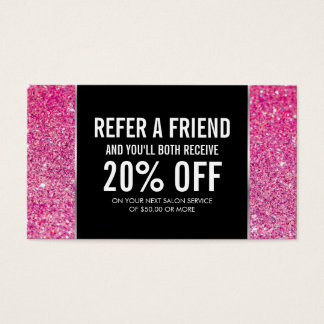 Pink Glitter and Glamour Referral Card