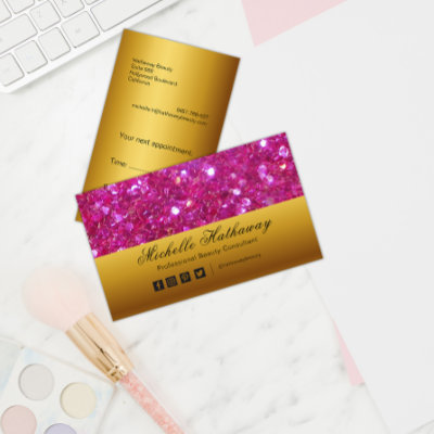Pink Glitter and Gold Beauty Consultant 