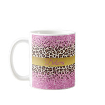 Pink Glitter and Gold Mug