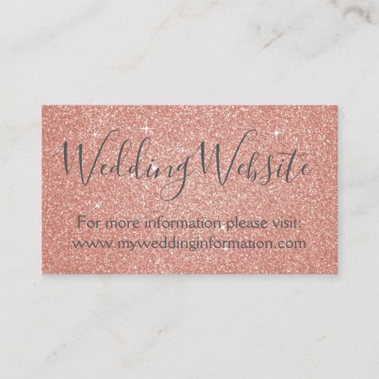Pink Glitter and Sparkle Wedding Enclosure Card
