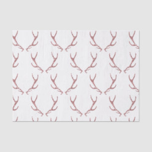 Pink Glitter Antlers Rustic Glam Girly Custom Tissue Paper