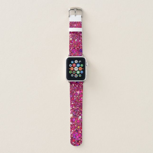 Pink Glitter Apple Watch Band (Front)