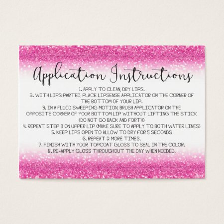 Pink Glitter Application Instructions