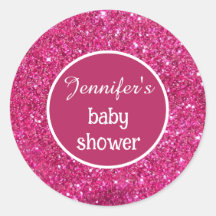 pink glitter baby girl shower