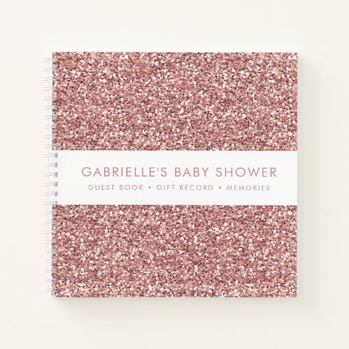 Pink Glitter Baby Shower Gifts  Guestbook Notebook