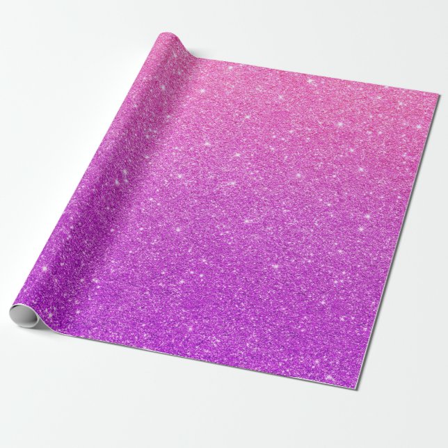 Pink Glitter Background Wrapping Paper (Unrolled)