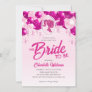 Pink Glitter Balloon Doll Head Bride Bridal Shower Invitation