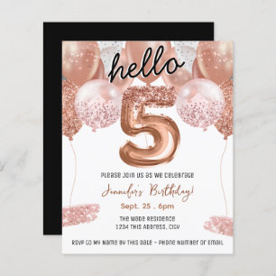 Pink Glitter Balloons 5th Birthday Party