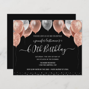 Pink Glitter Balloons 60th Birthday Party