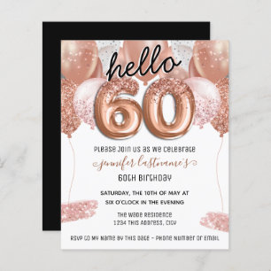 Pink Glitter Balloons 60th Birthday Party