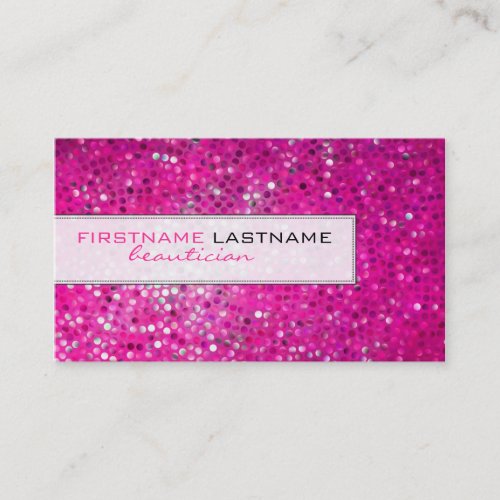 Pink Glitter Beautician Business Card
