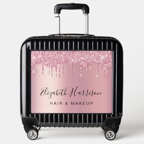 Pink Glitter Beauty Business Luggage