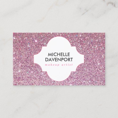 PINK GLITTER BEAUTY, MAKEUP ARTIST, SALON BUSINESS CARD TEMPLATE