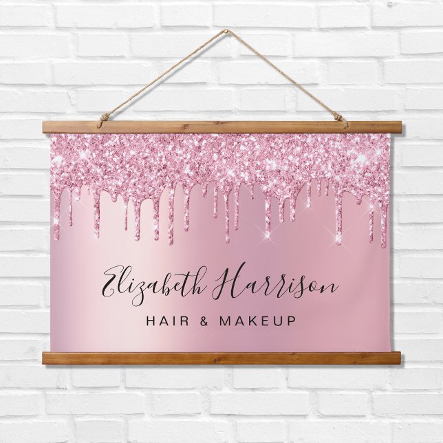 Pink Glitter Beauty Salon Hanging Tapestry (Creator Uploaded)