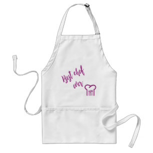 Pink glitter best chef ever fun adult apron