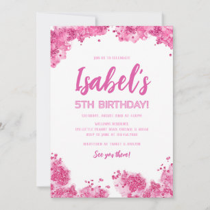 Pink Glitter Birthday Invitation