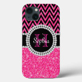 Custom Girly Pink Glitter iPhone 13 Pro Max Case