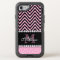 PINK GLITTER BLACK CHEVRON MONOGRAMMED