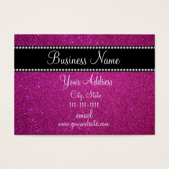 Pink glitter bling business card