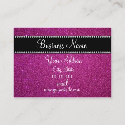 Customizable Pink glitter bling business card