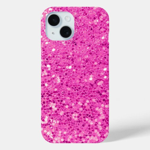 Pink Glitter Bling iPhone 15 Case