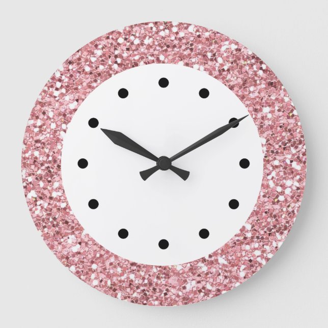 Pink Glitter Bling Clocks (Front)