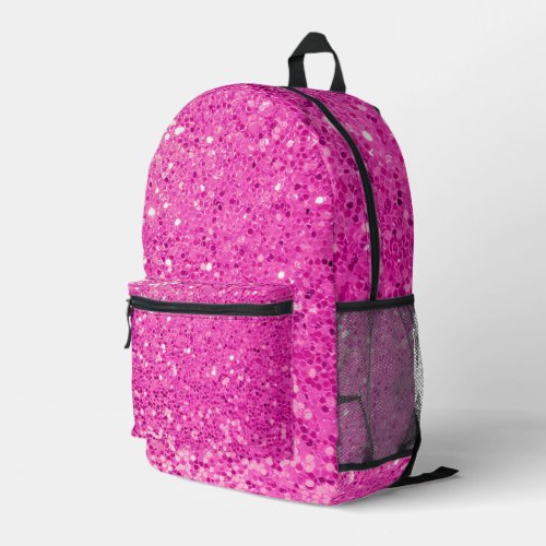 Pink Glitter Bling Printed Backpack