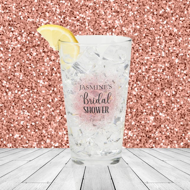 Pink Glitter Bridal Shower Petals and Prosecco Glass (Creator Uploaded)