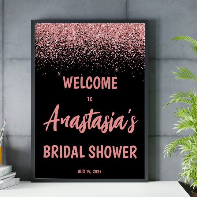 Pink Glitter Bridal Shower welcome  Poster (Creator Uploaded)