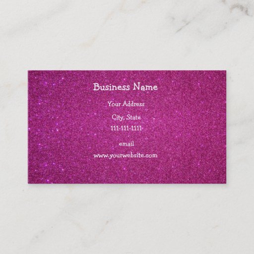 Customizable Pink glitter business cards