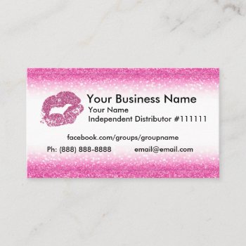 Pink Glitter Business Card by TheLipstickLady at Zazzle