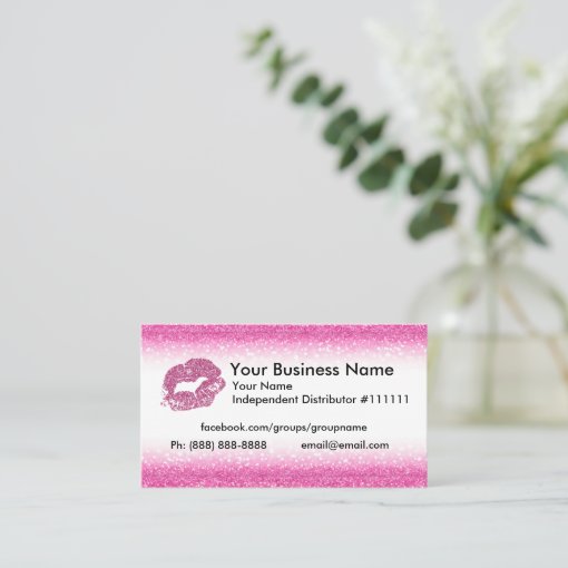 Pink Glitter Business Card Zazzle