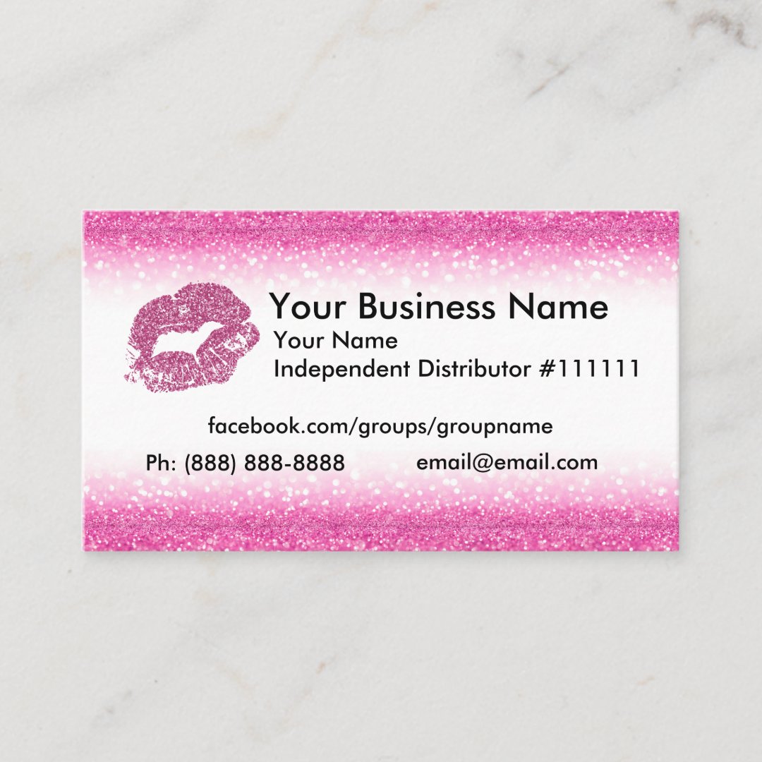Pink Glitter Business Card Zazzle