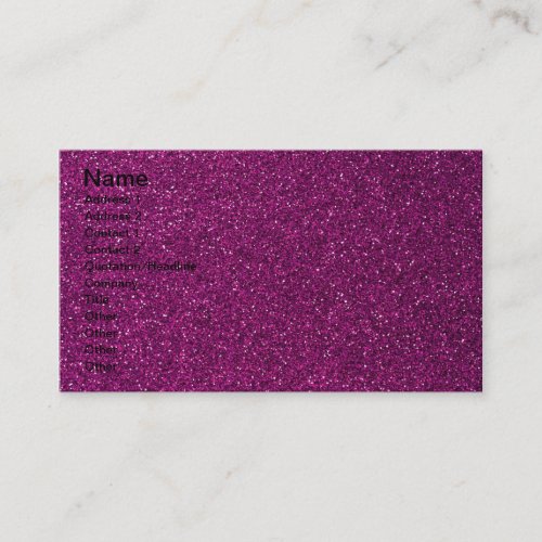 Pink Glitter Business Card Template