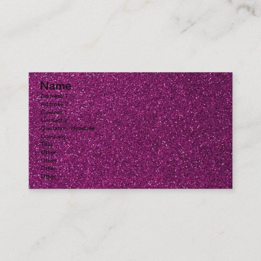 Customizable Pink Glitter Business Card Template