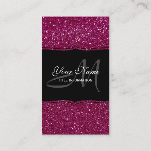 Customizable Pink Glitter Business Cards