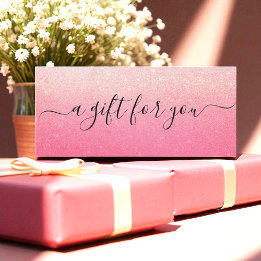 Pink Glitter Business Gift Certificate