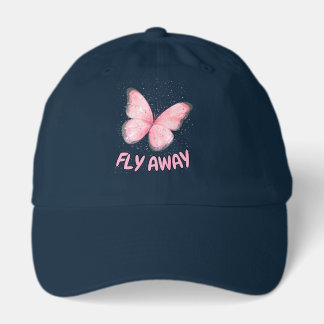 pink glitter butterfly hat