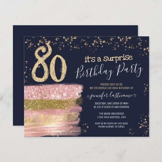 Pink Glitter Cake Surprise Birthday Paper Sheet | Zazzle.com