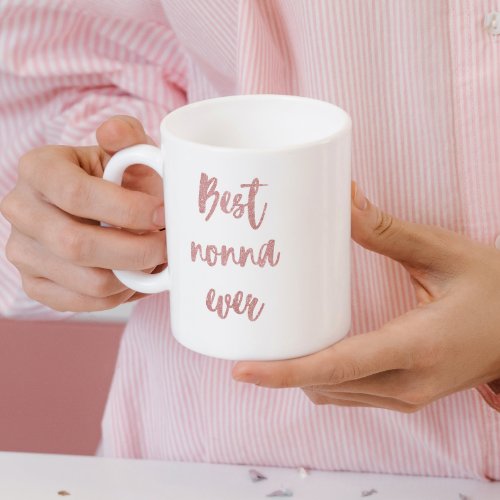 Pink Glitter Calligraphy Best Nonna Ever Coffee Mug