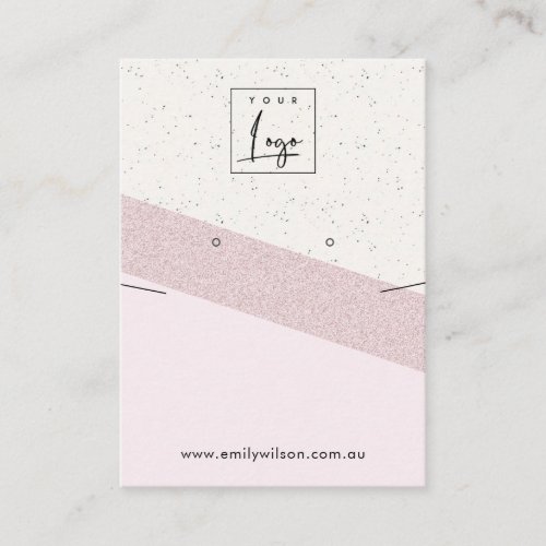 Pink Glitter Ceramic Necklace Earring Display Logo Business Card