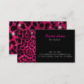 Pink Glitter Cheetah Print Pet Groomer Business Card (Front/Back)