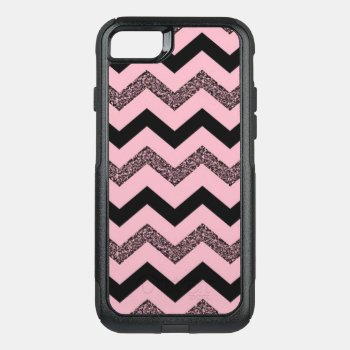 Pink Glitter Chevron Iphone 8/7 Otterbox Case by BryBry07 at Zazzle