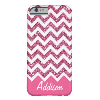Pink Glitter Chevron Name Bling Case by brookechanel at Zazzle