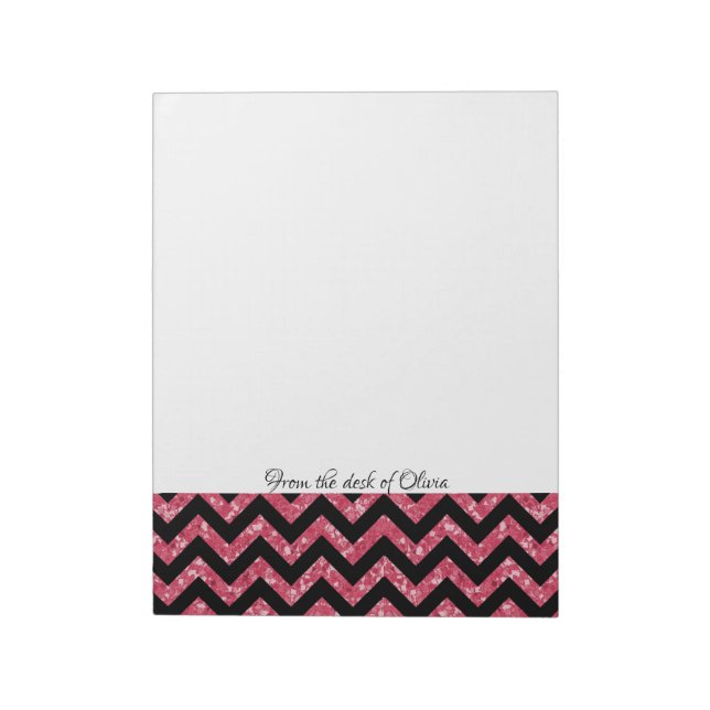 Pink Glitter Chevron Notepad (Rotated)